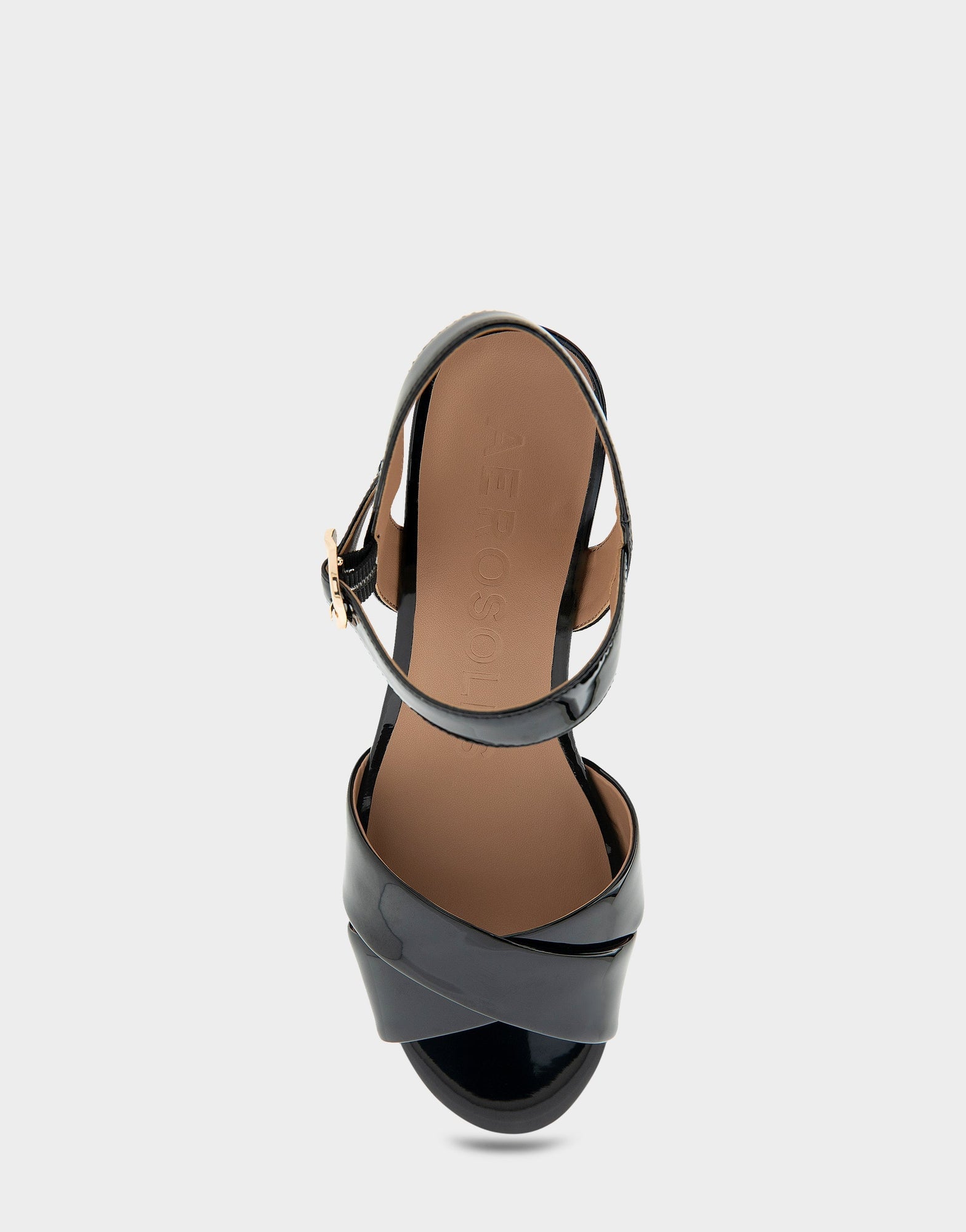 Cosmos Sandal | Black Patent Faux Leather