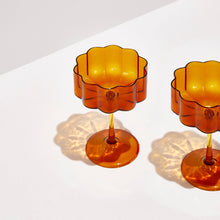 Set of 2 | Wave Coupe Glasses | Amber
