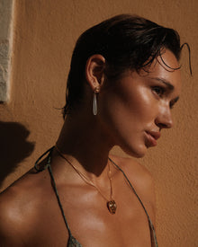 The Coquille Stone Drop Studs | Silver | White Porcelain