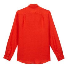 Men | Solid Linen Shirt | Poppy