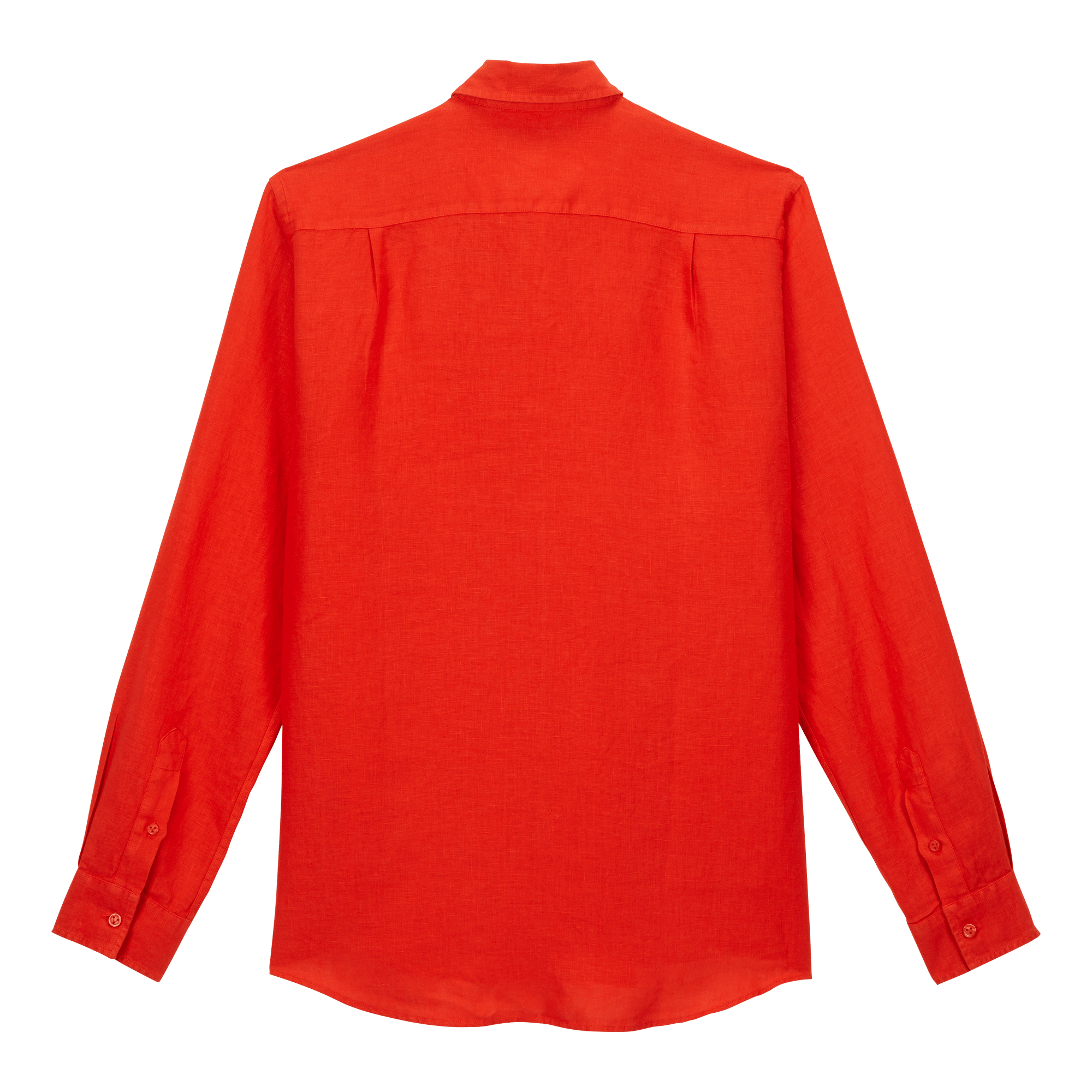 Men | Solid Linen Shirt | Poppy