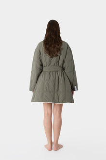 Reversible Blanket Coat | Women | White x Military Green