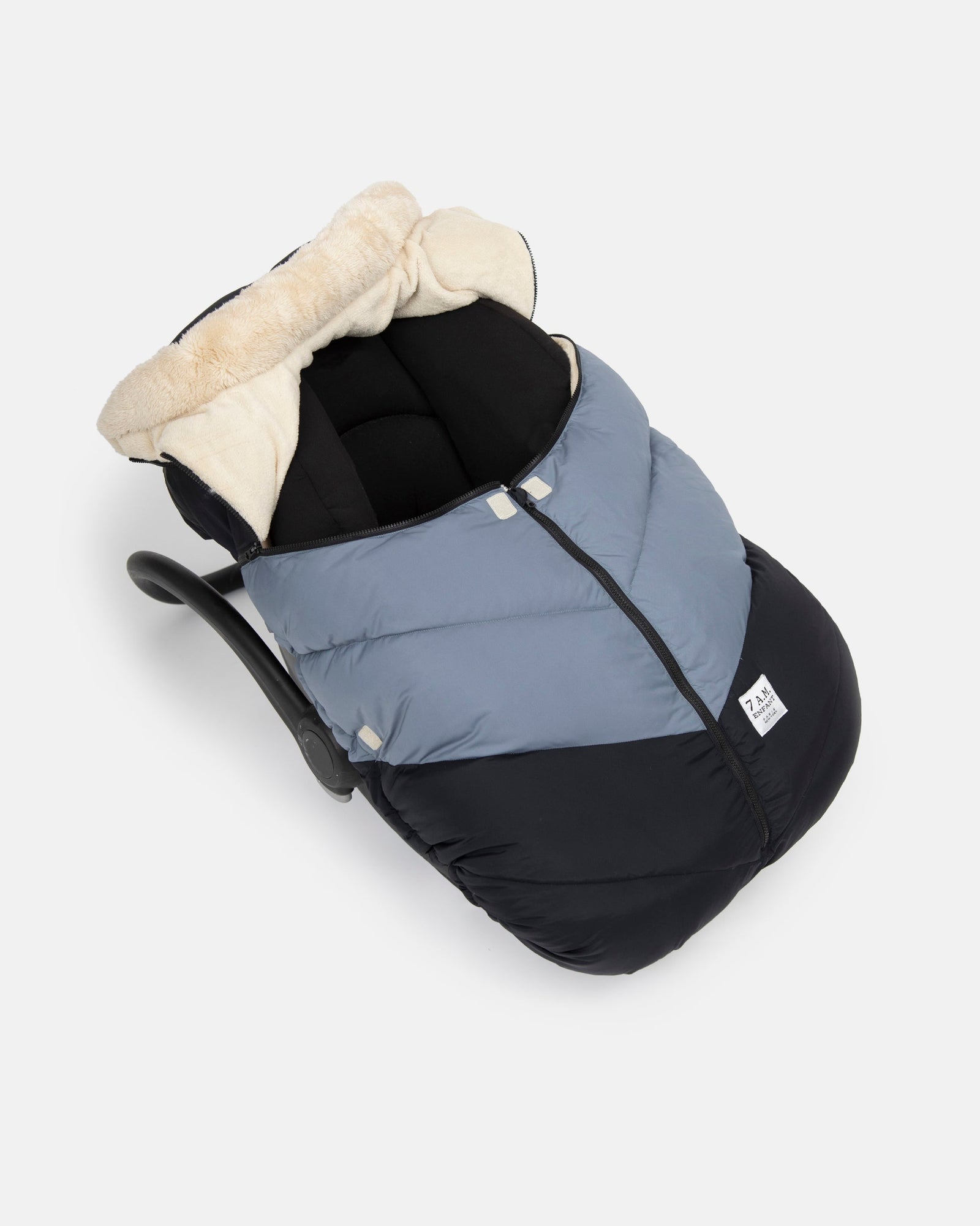 Car Seat Cocoon - Ash | Black & Ash Blue