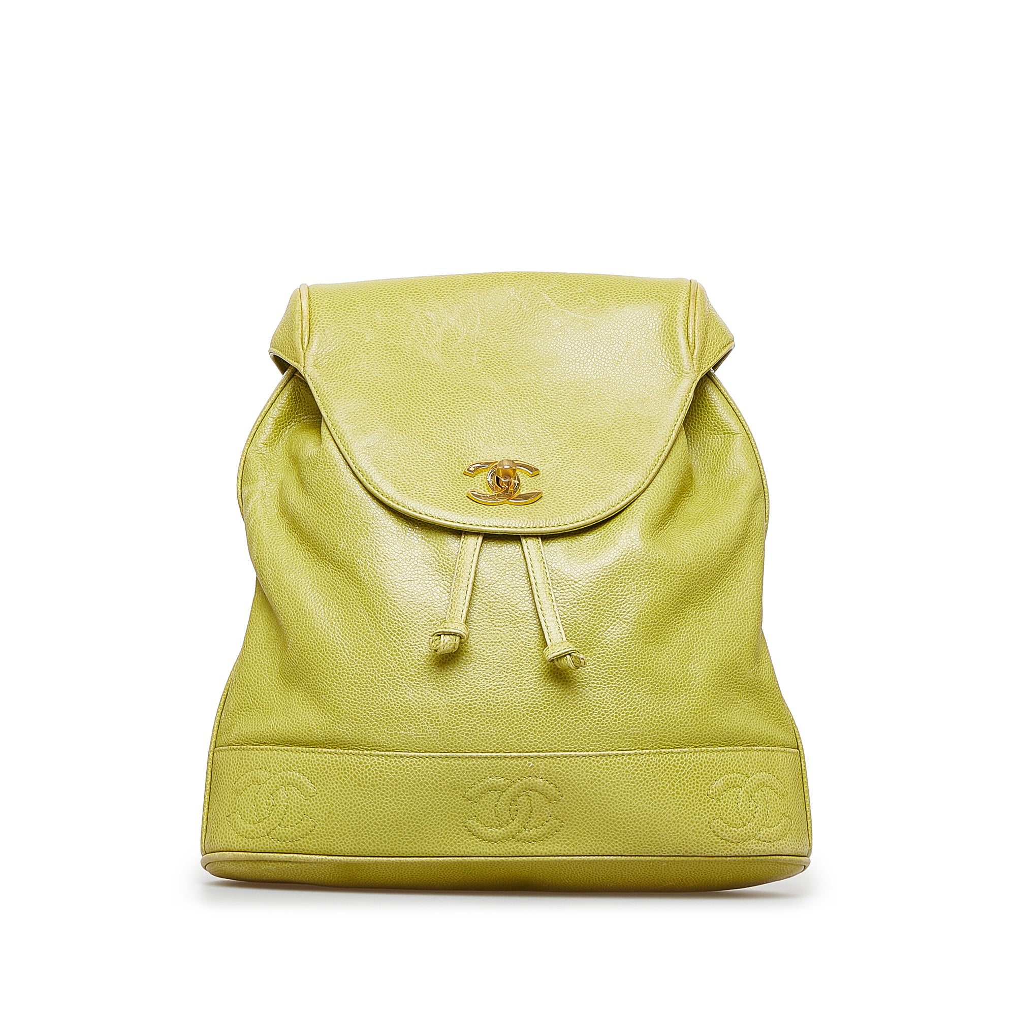 Chanel Pre-Owned Caviar Triple CC Backpack | Women | Green x Light Green