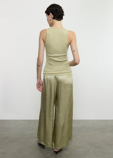 Cotton Rib Scoop Tank | Celadon