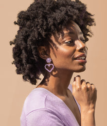 Cupid Heart Earrings in Violet - Loren Hope