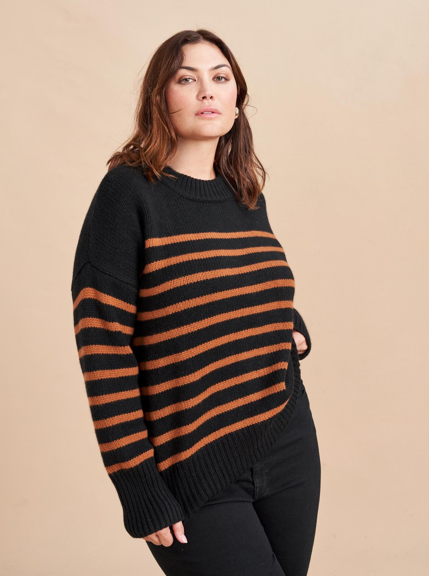 Marin Sweater | Black x Tan