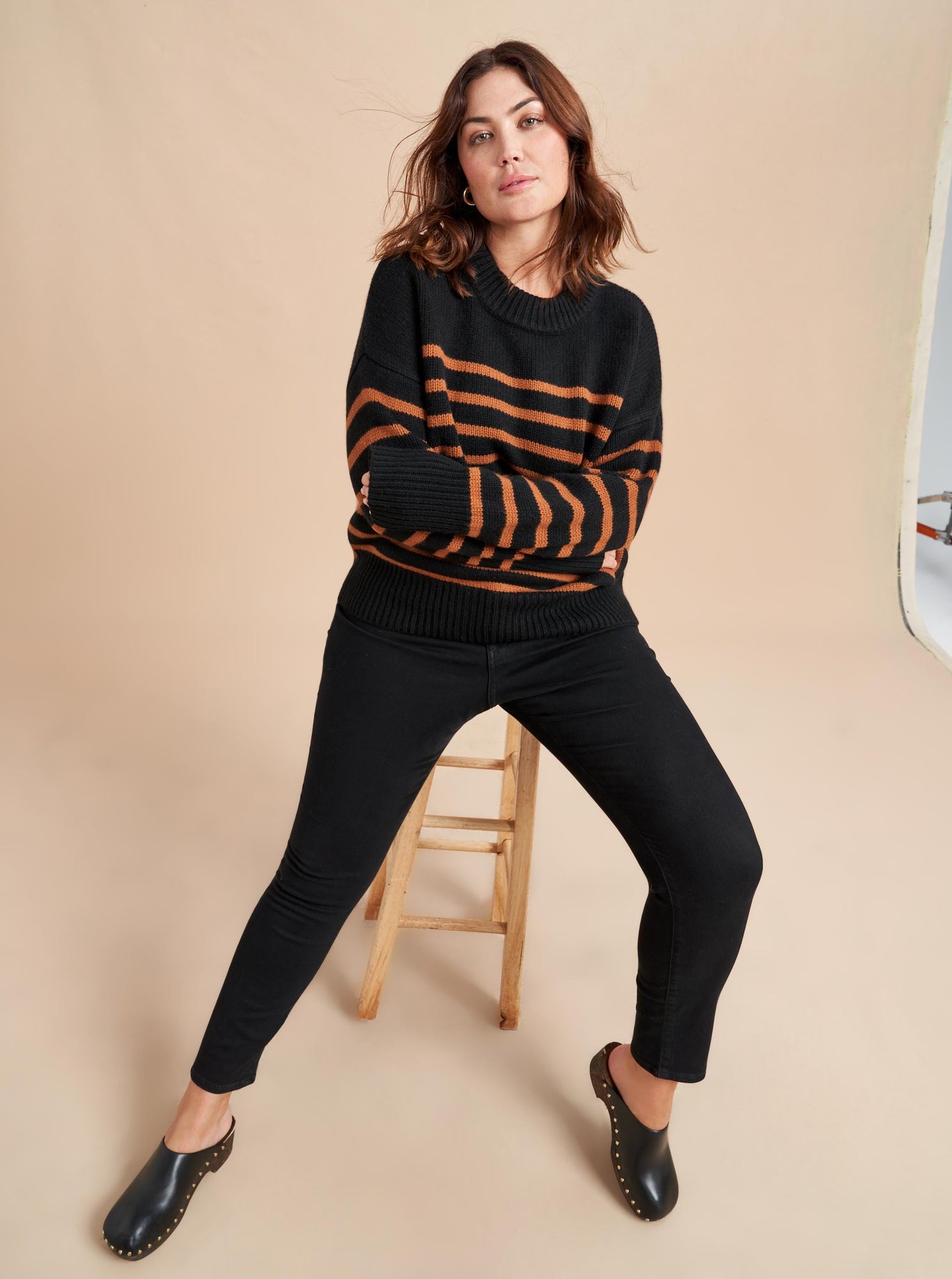 Marin Sweater | Black x Tan
