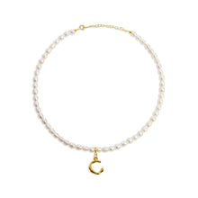 inital letter c pearl necklace