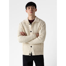 Cable Knit Cardigan Jacket | Men | Ecru