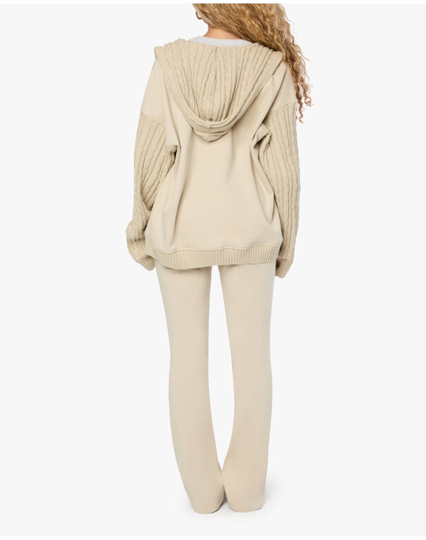 Cable Knit Roll Over Pant | Taupe