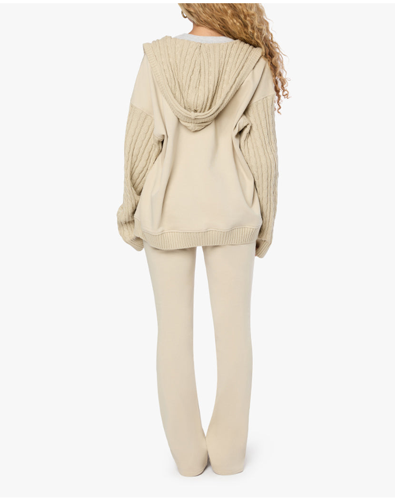Cable Knit Roll Over Pant | Taupe