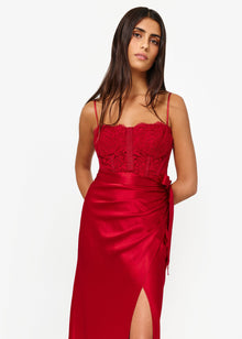 Tricia Corset Dress | Cardinal