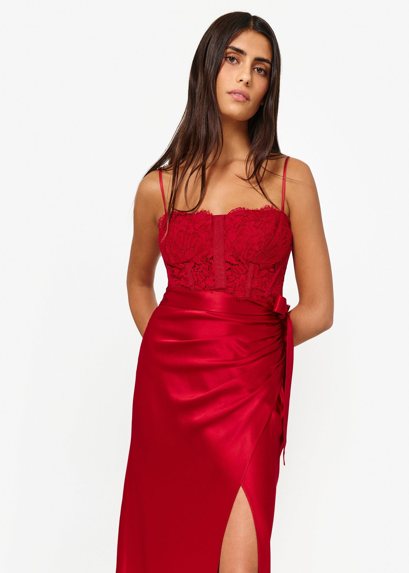 Tricia Corset Dress | Cardinal