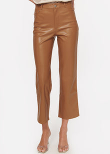 Hanie Vegan Leather Pant | Caramel