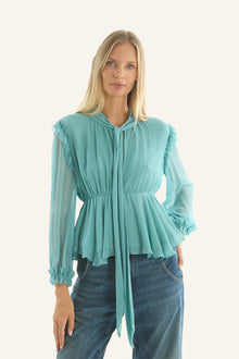 Camila Blouse | Cyan Green
