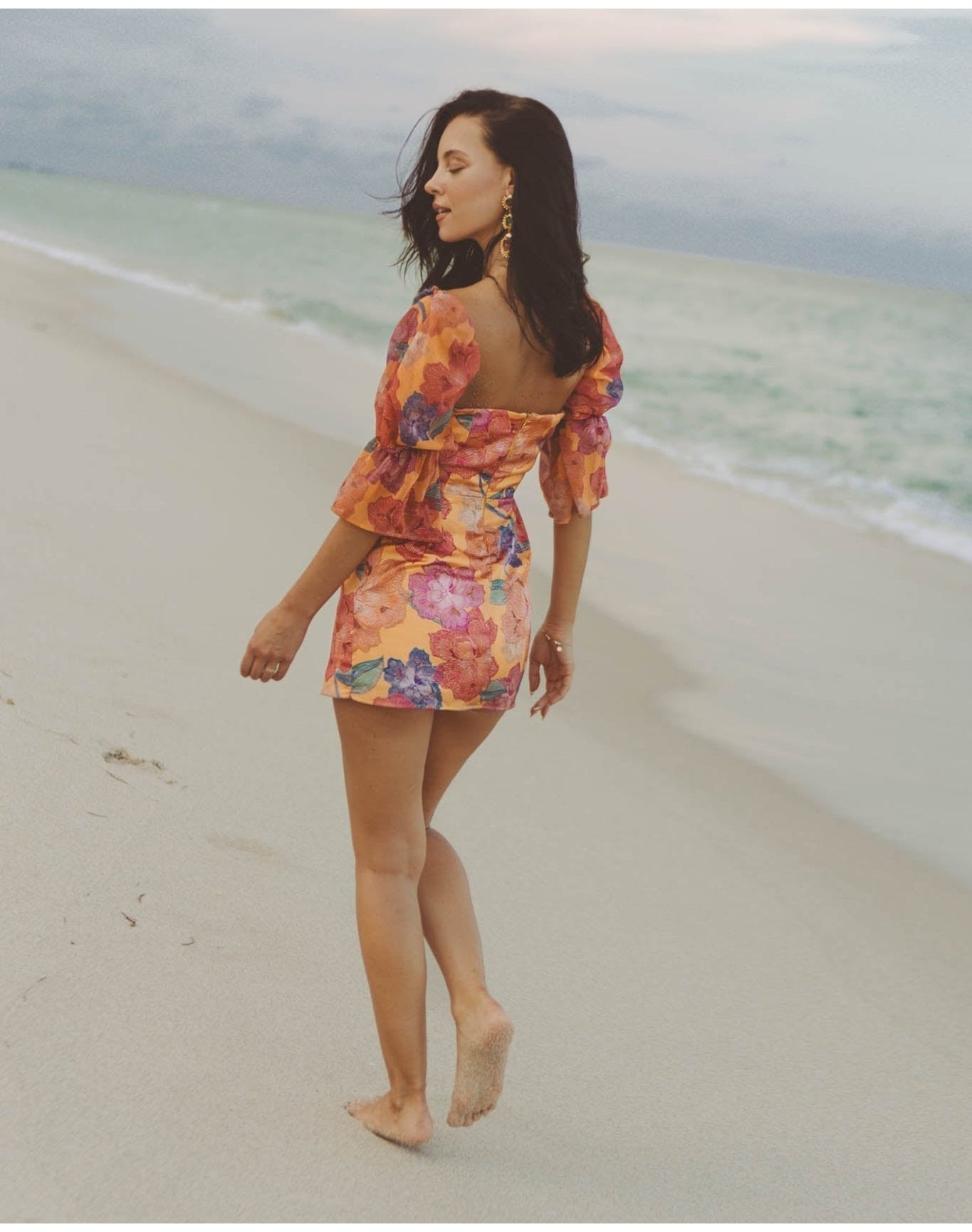 Camille Bloom Mini Dress | Orange