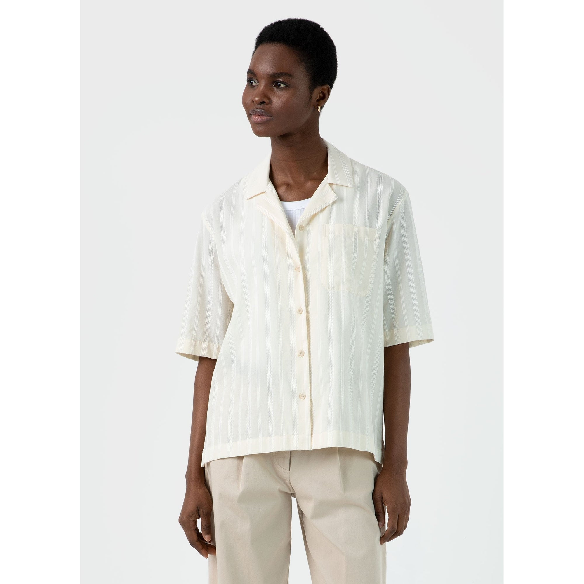 Camp Collar Shirt | Women | Ecru