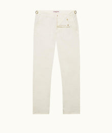 Campbell Sea Island Slim Fit Sea Island Cotton Chinos | White