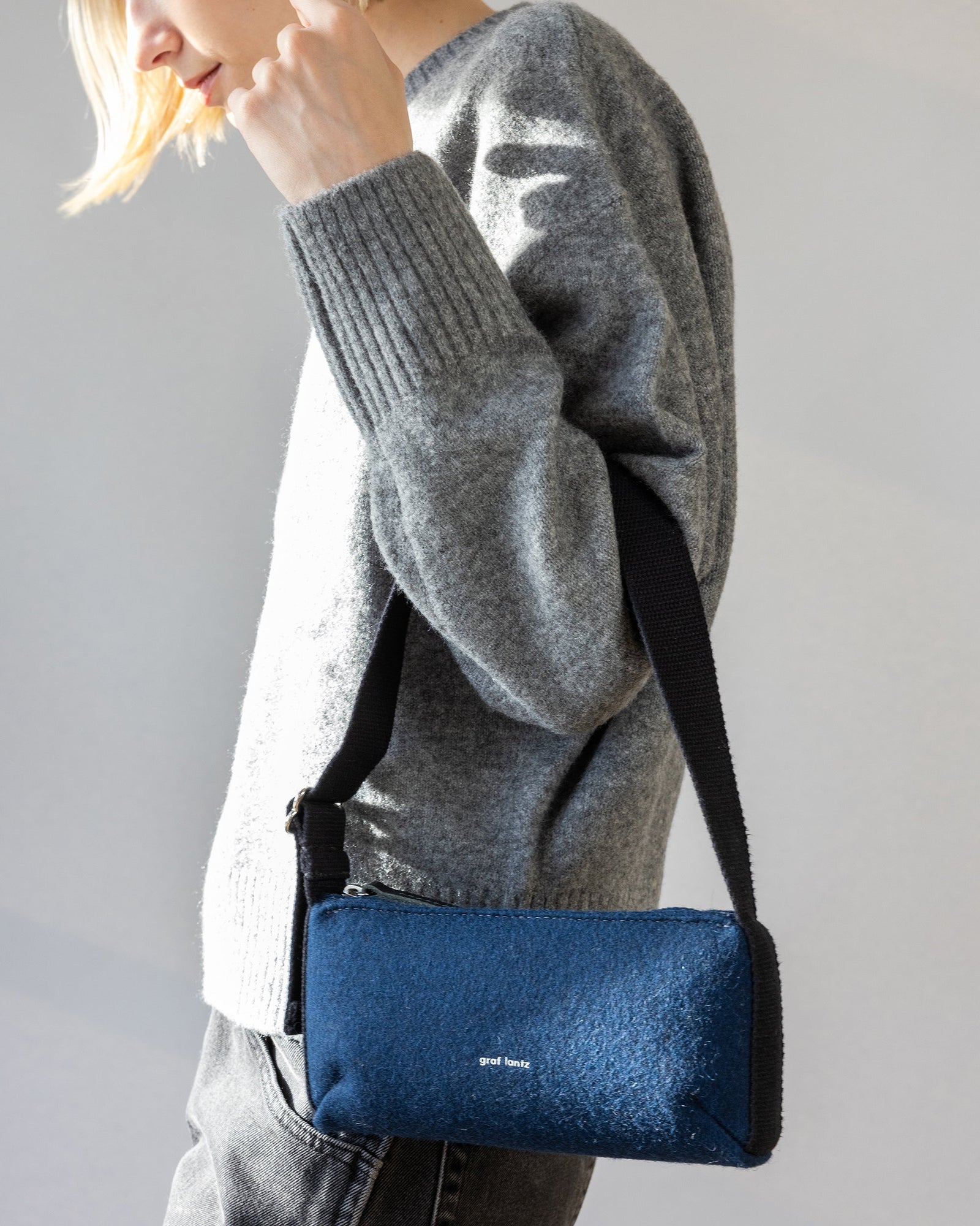 Campus Merino Wool Shoulder Bag | Marine