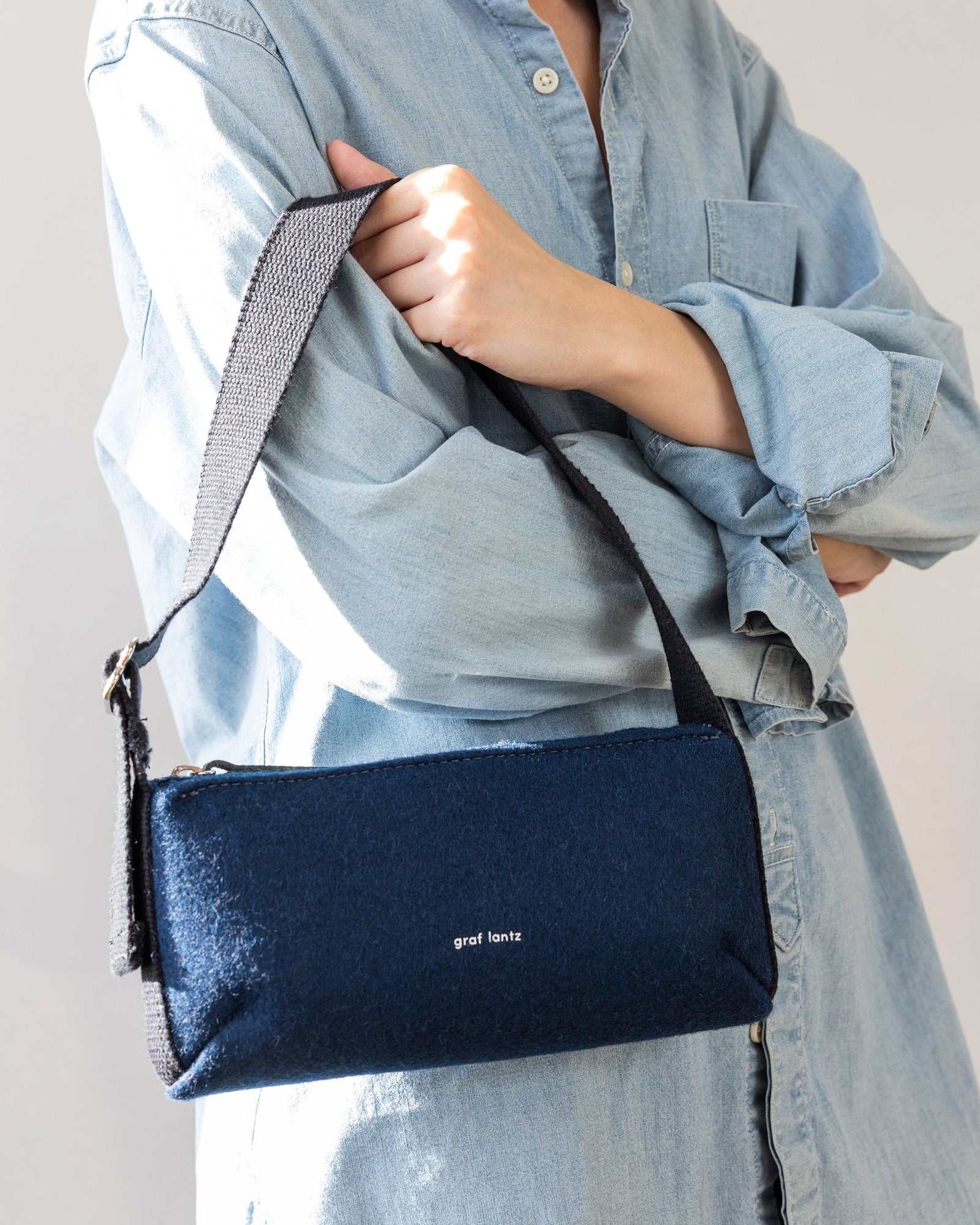 Campus Merino Wool Shoulder Bag | Marine