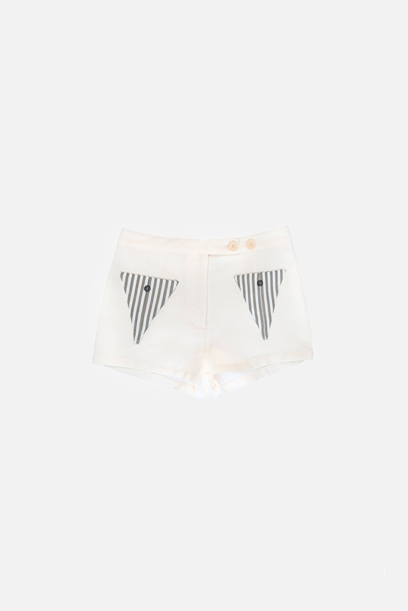 Cantal Linen Tailored Shorts | Black & White