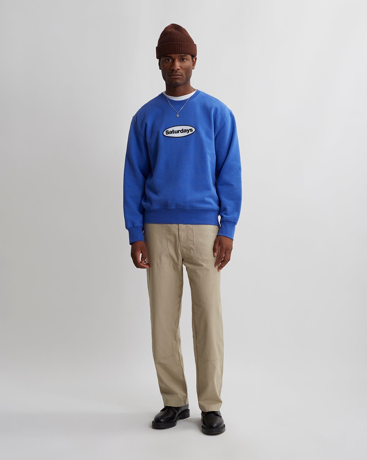 Mens | Bowery Patch Logo Crew | Amparo Blue
