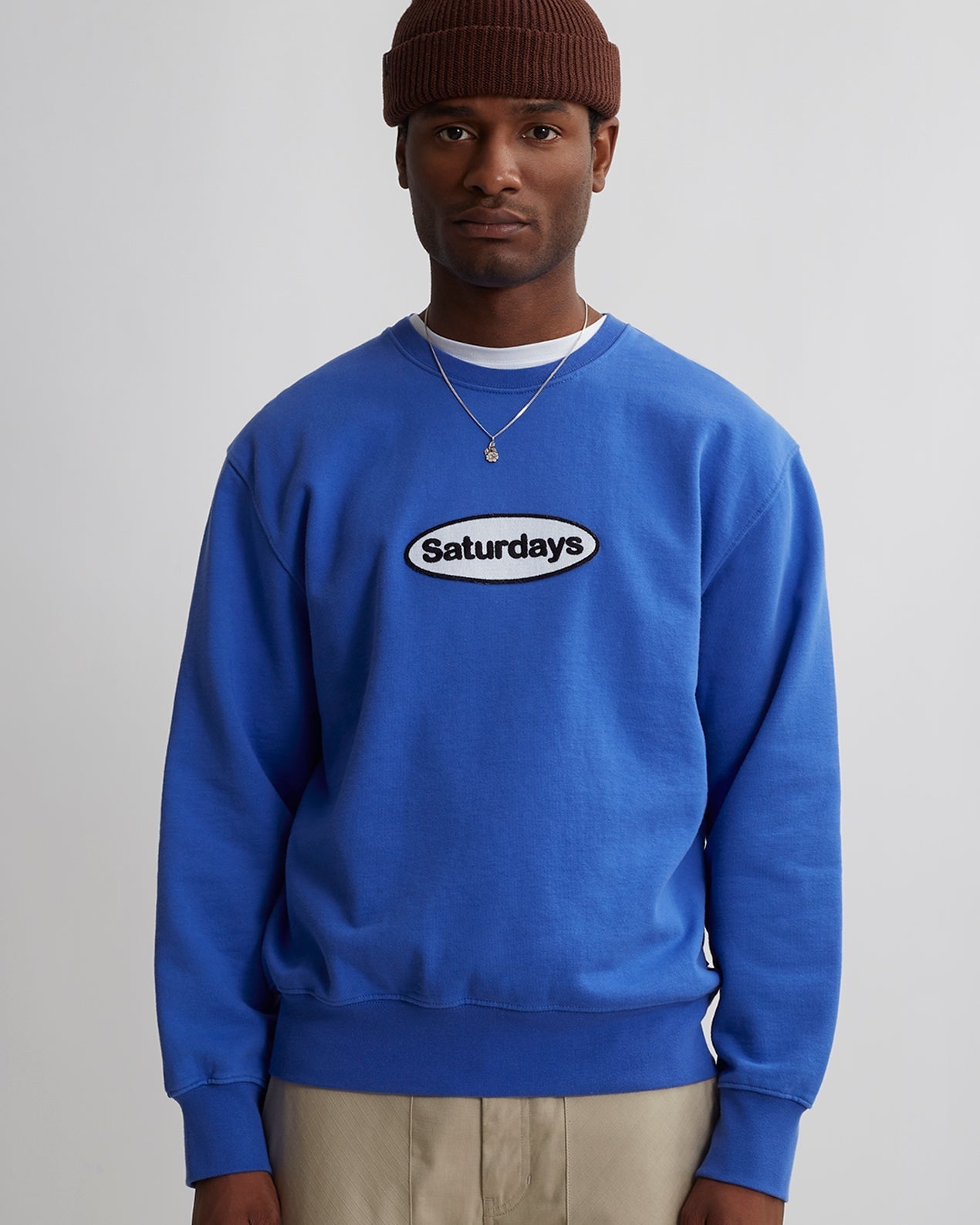 Mens | Bowery Patch Logo Crew | Amparo Blue