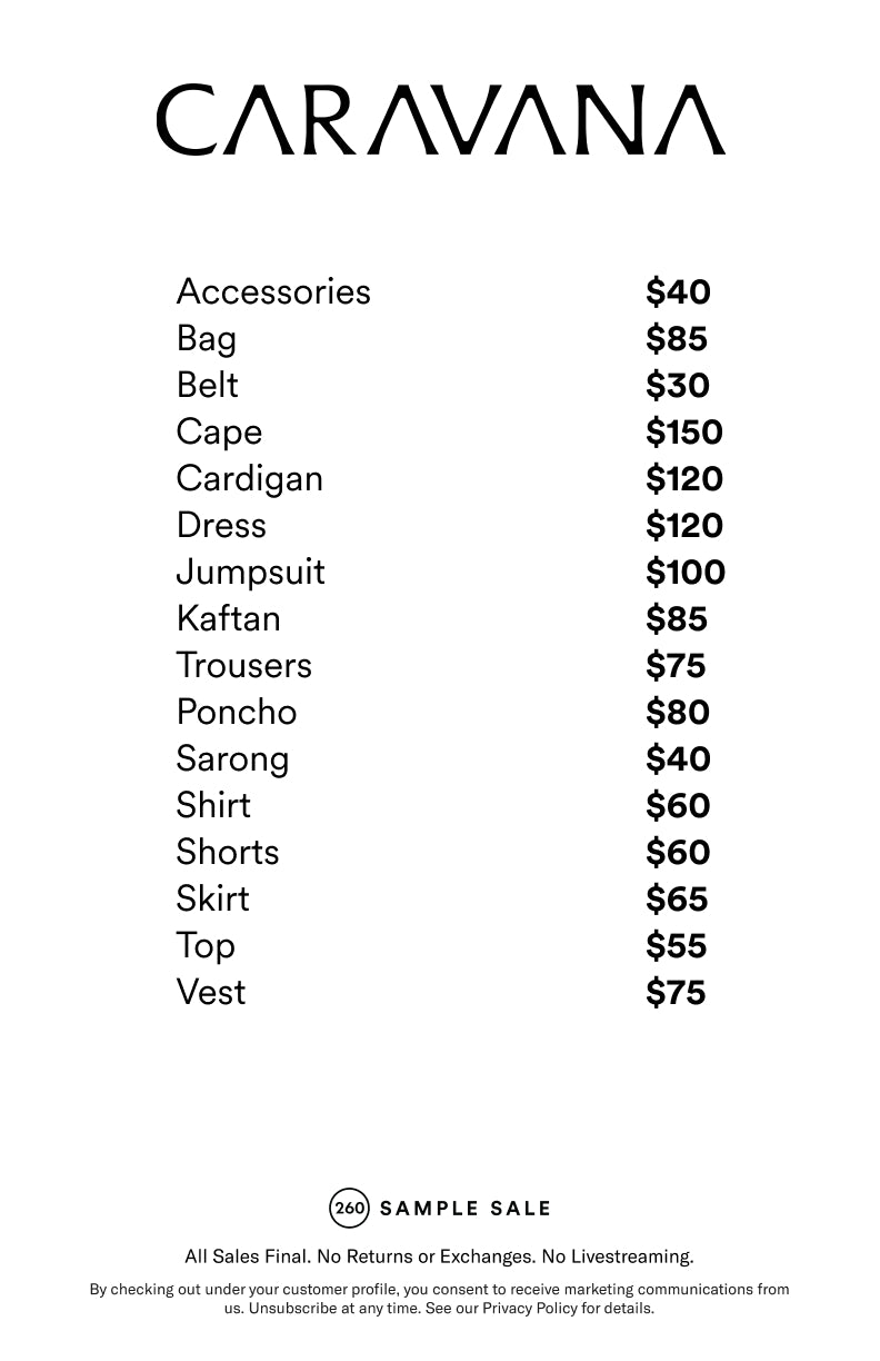 Price table