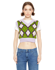 Cardiff Argyle Sweater Vest | Green