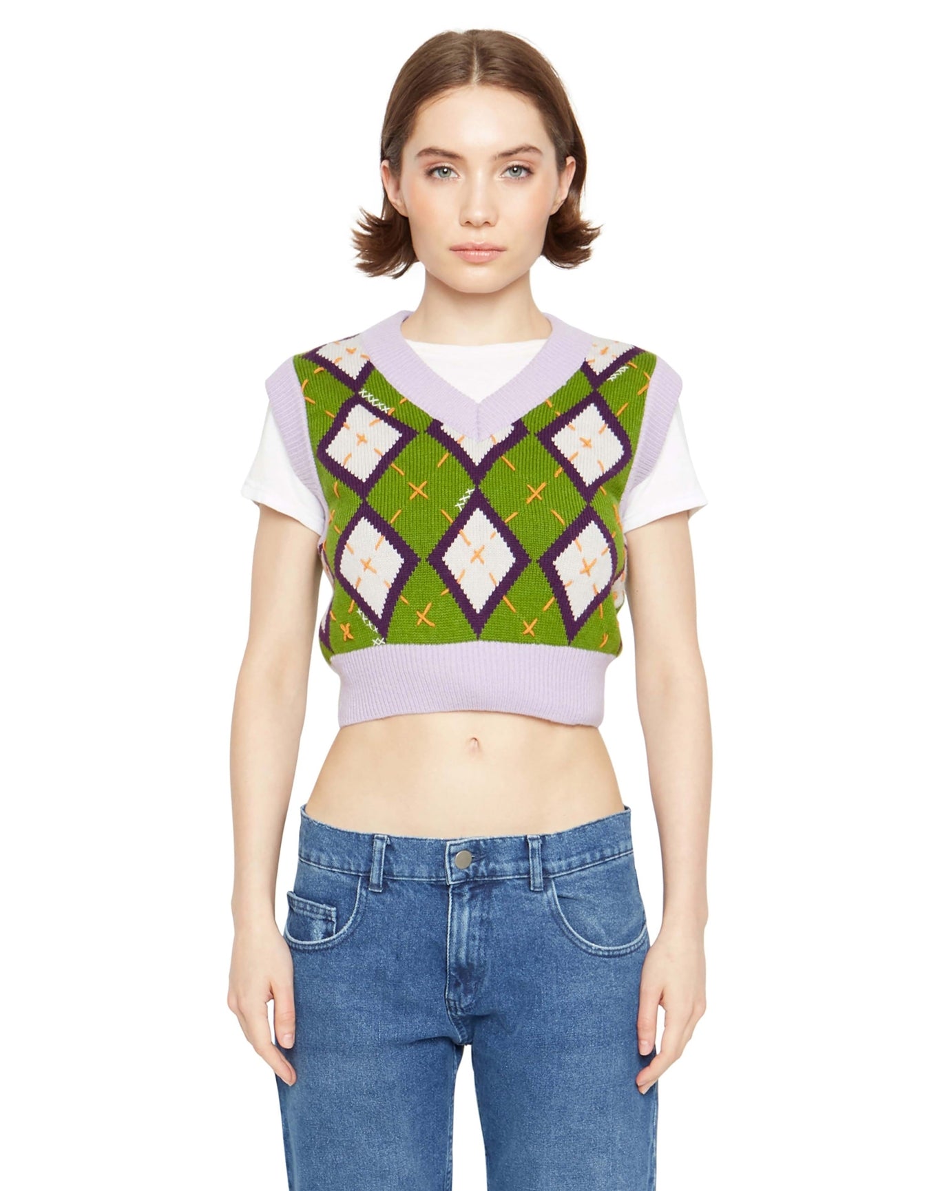 Cardiff Argyle Sweater Vest | Green