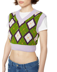 Cardiff Argyle Sweater Vest | Green