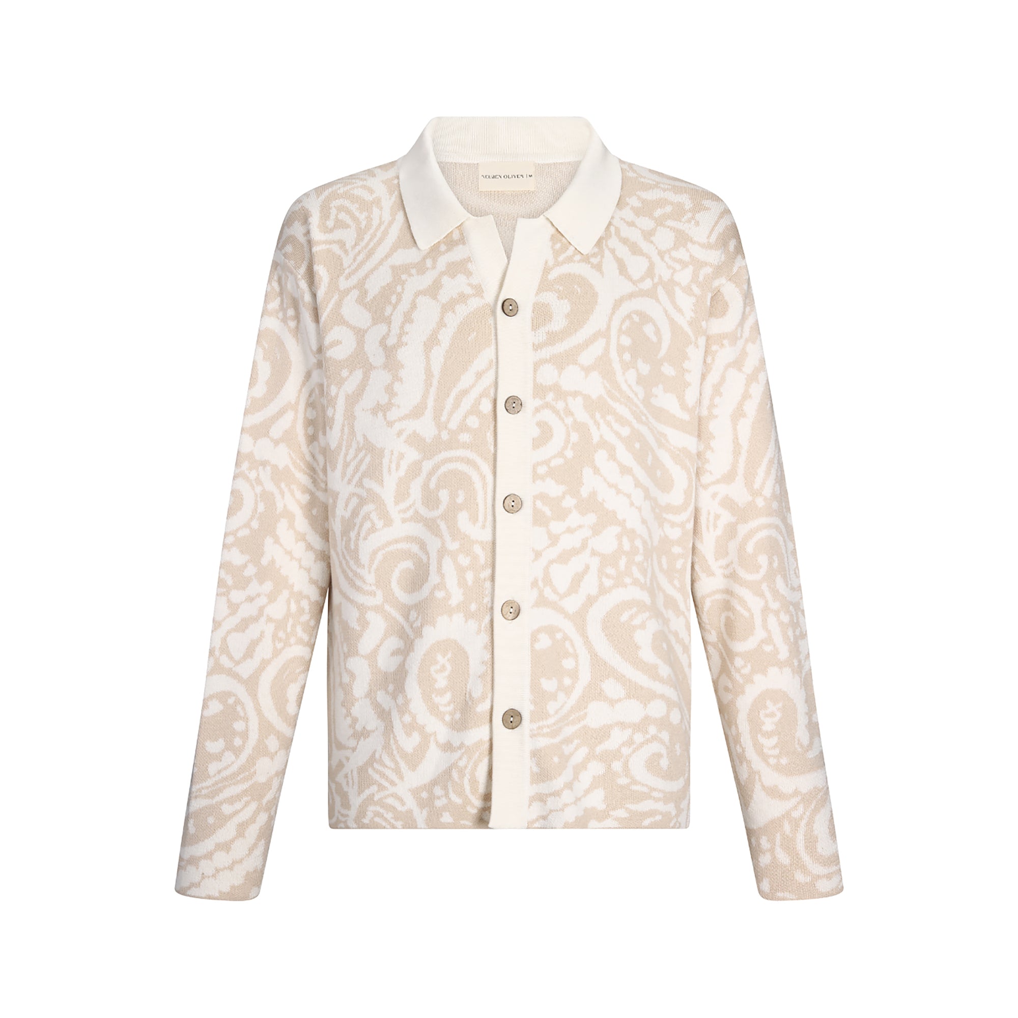 Paisley Knit Cardigan | Beige