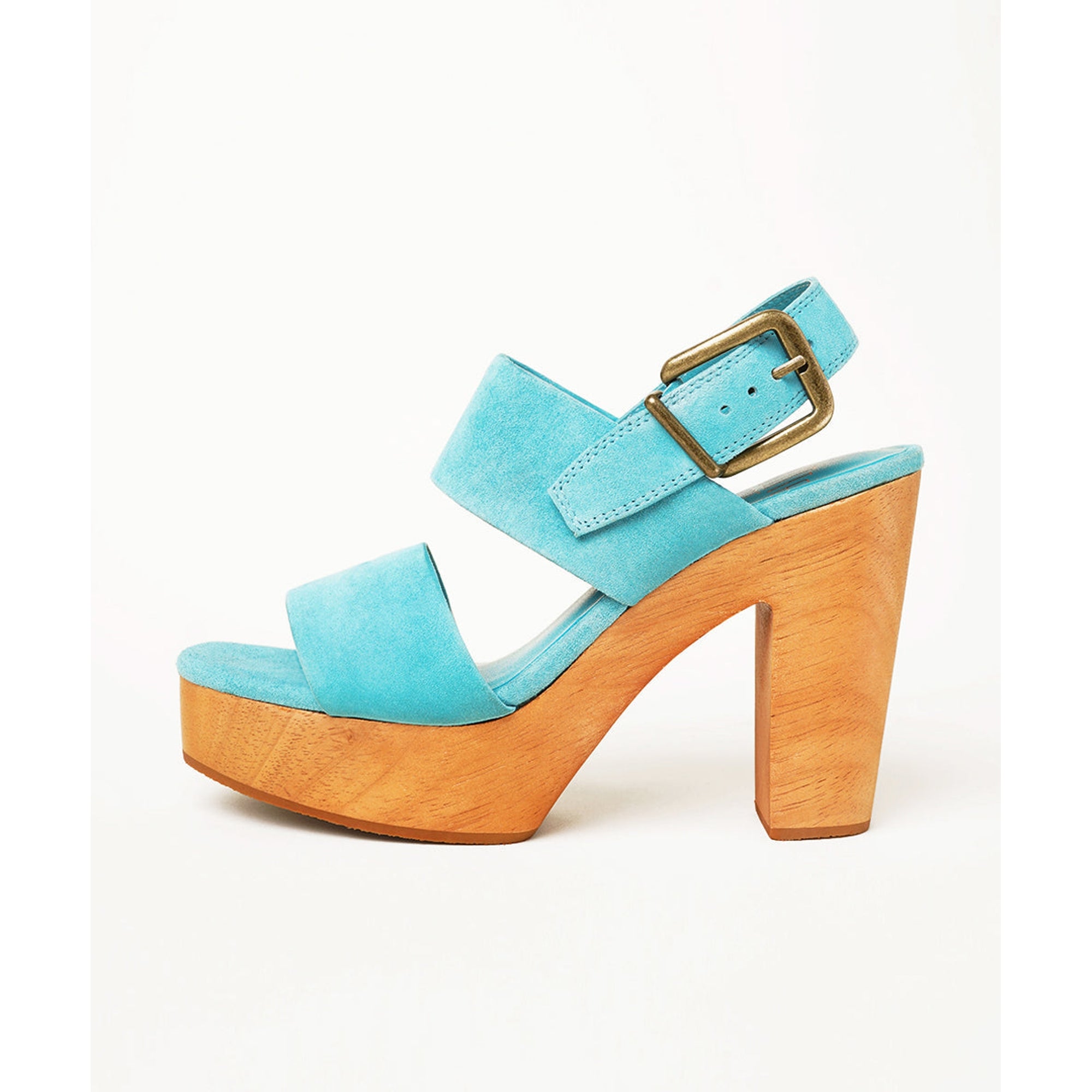 Carla Slingback Clog High Heel | Aqua