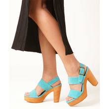 Carla Slingback Clog High Heel | Aqua