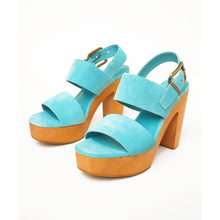 Carla Slingback Clog High Heel | Aqua