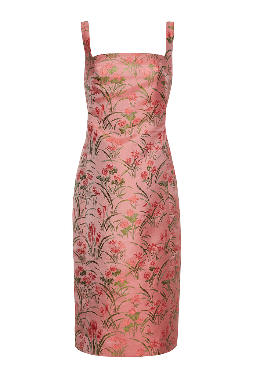 Carlie Dress | Pink Jacquard