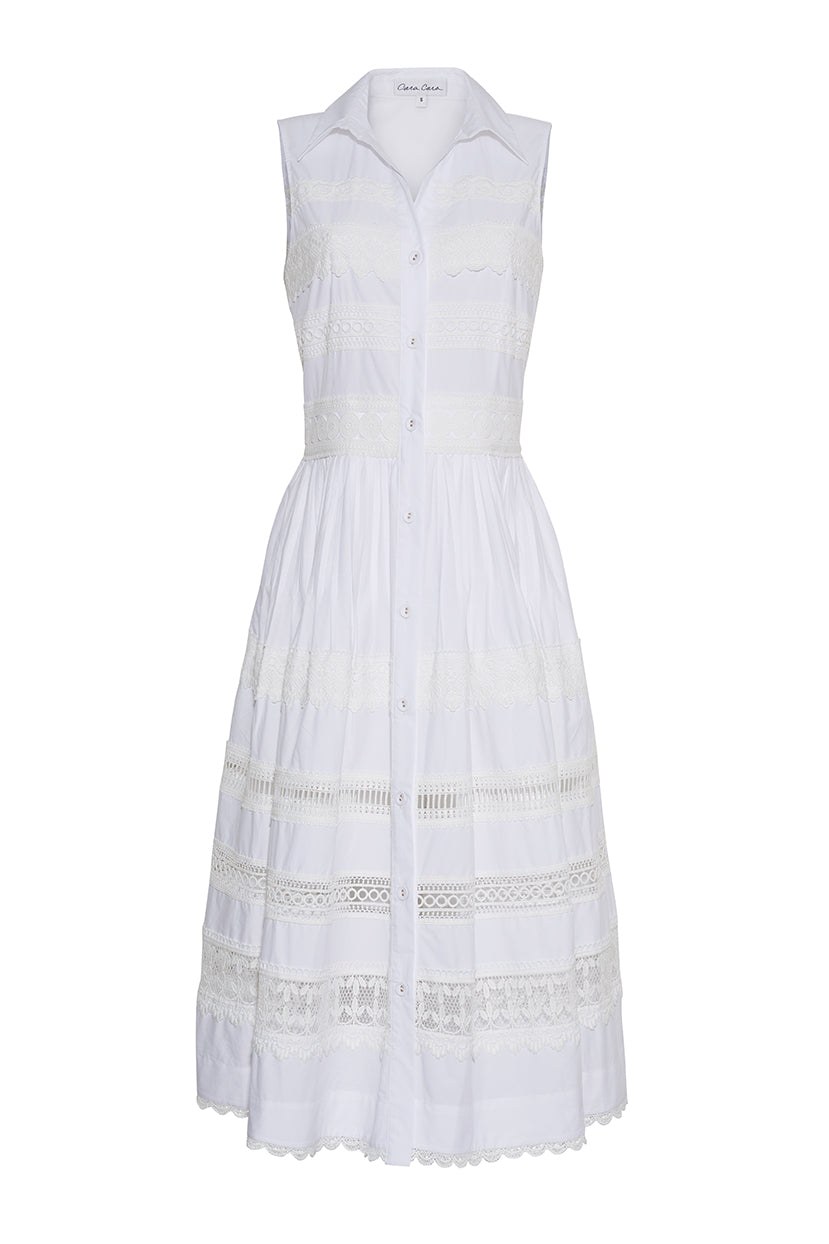 Carnation Dress | White Embroidered Eyelet