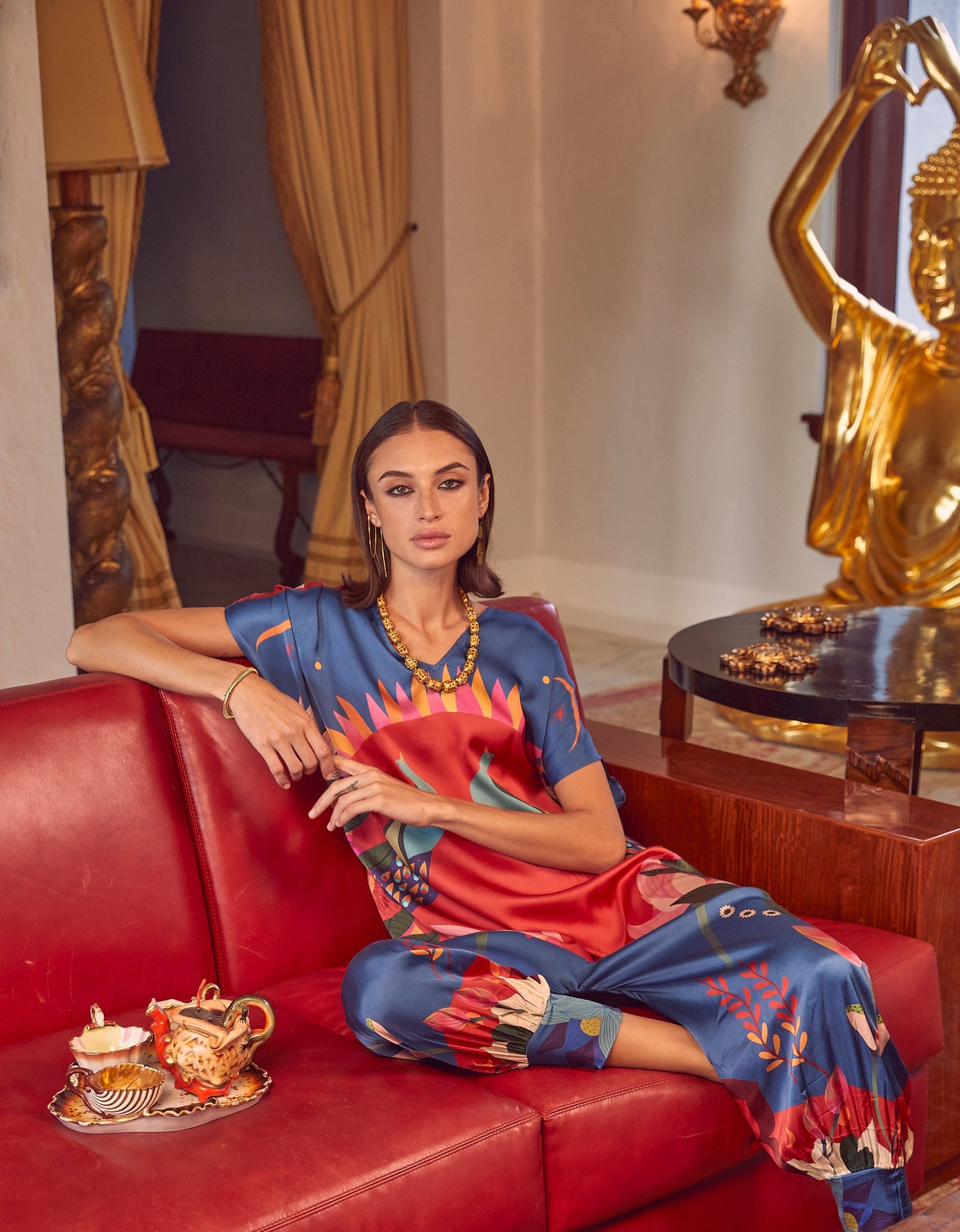 Sera Jumpsuit | Peacock Hamsa