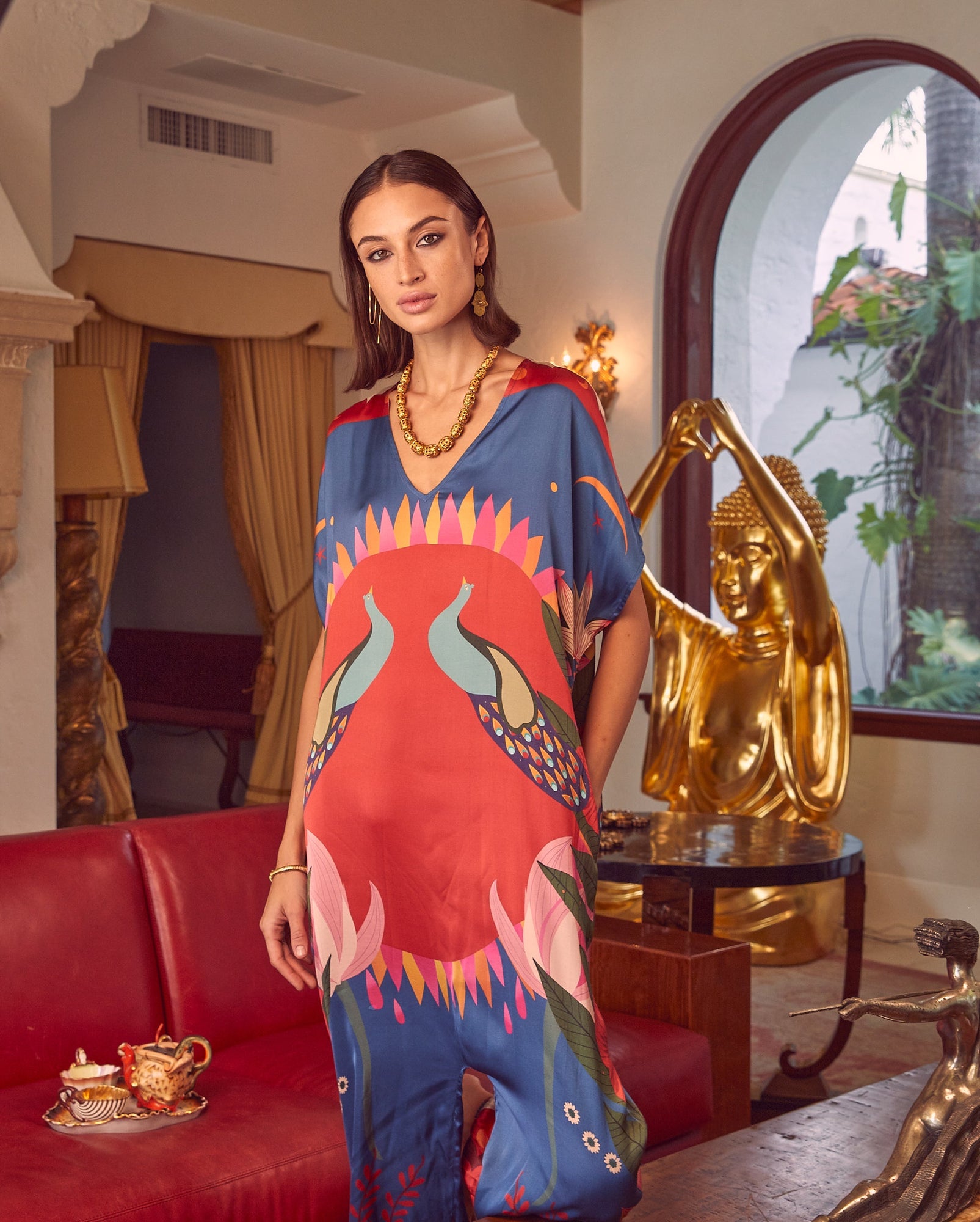 Sera Jumpsuit | Peacock Hamsa