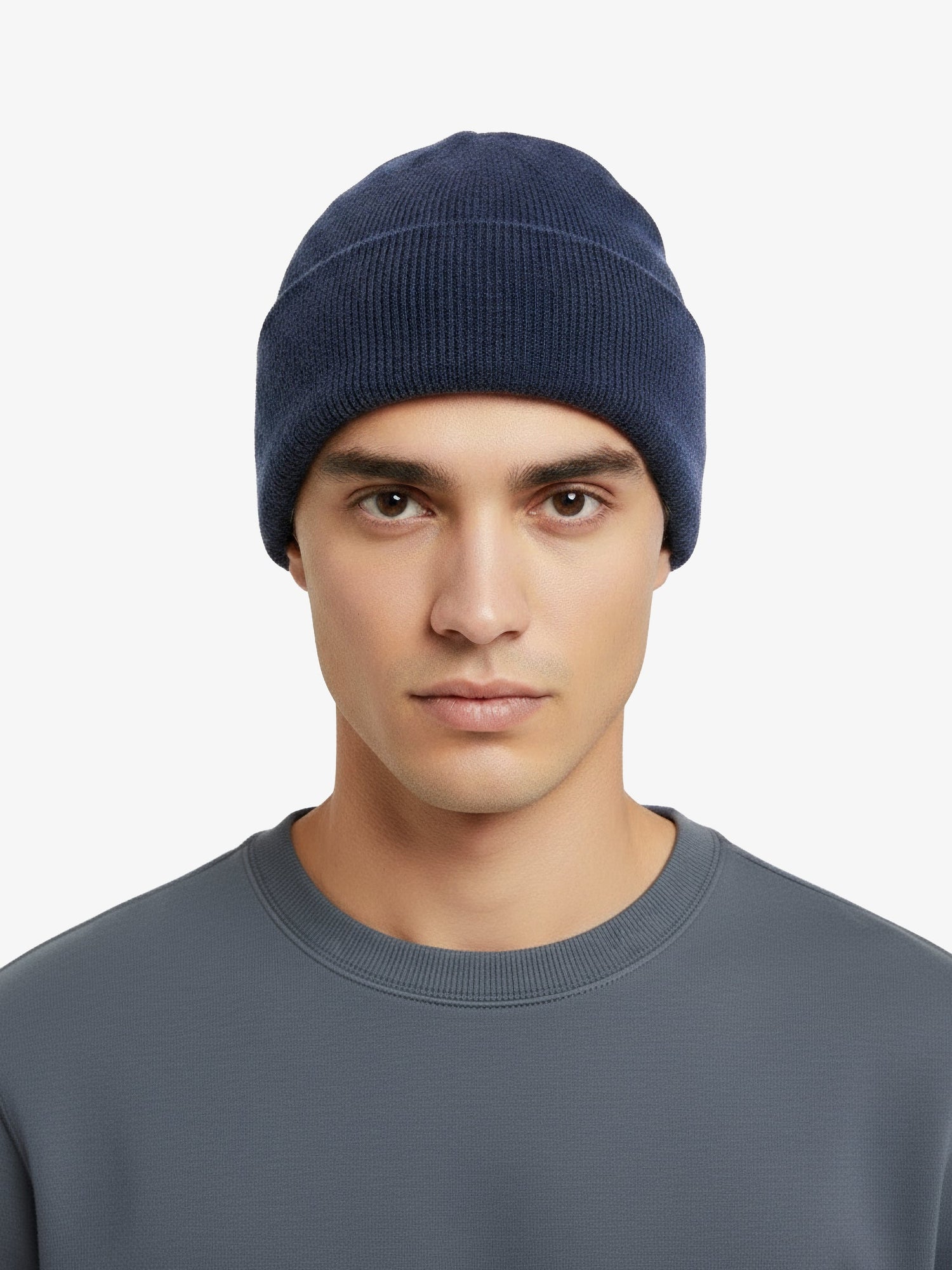 Unisex | Cashmere Cuff Beanie | Carbon Blue