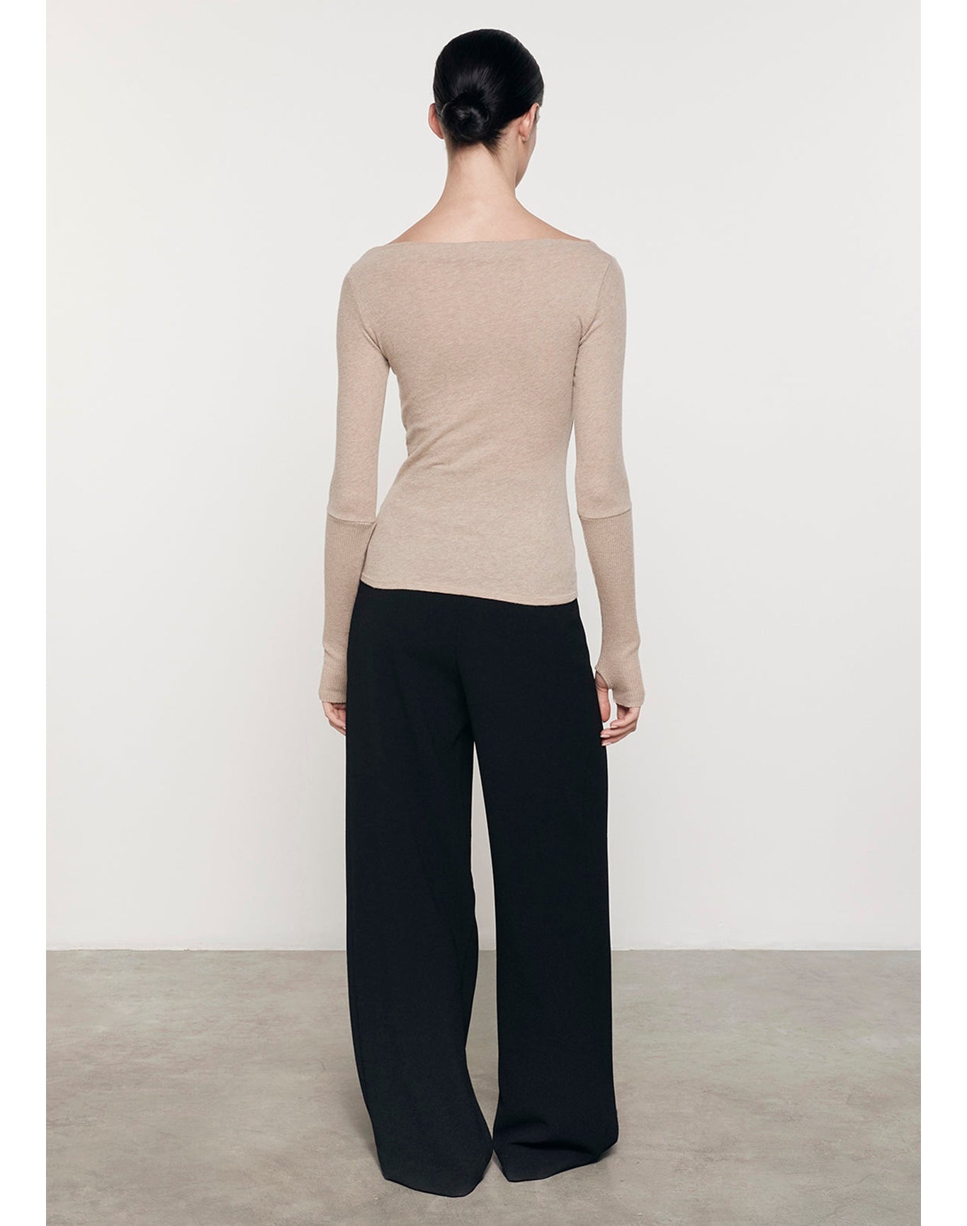 Cashmere Boatneck Top | Khaki