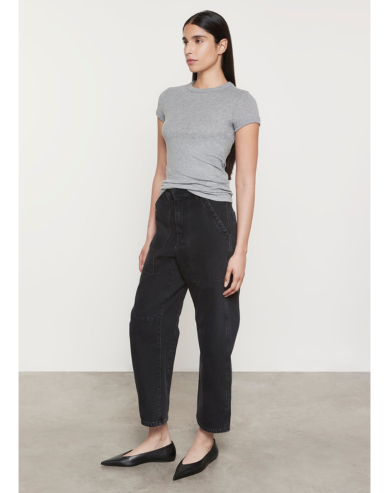 Cashmere Cap Sleeve Crew | Smoke