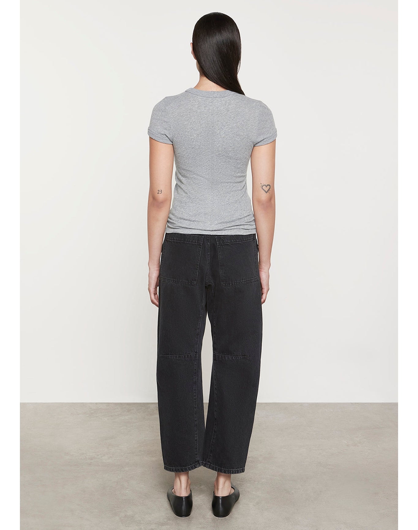 Cashmere Cap Sleeve Crew | Smoke