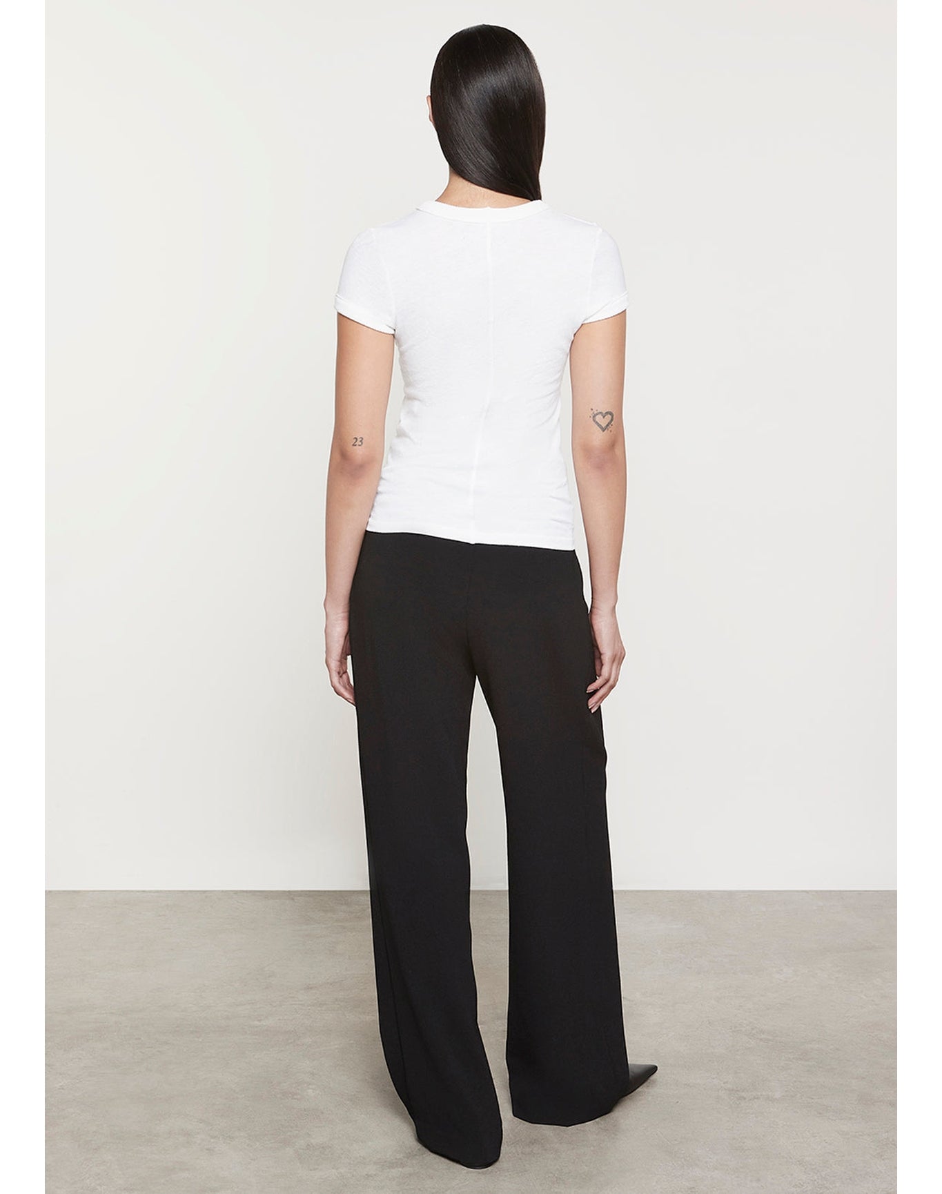 Cashmere Cap Sleeve Crew | White