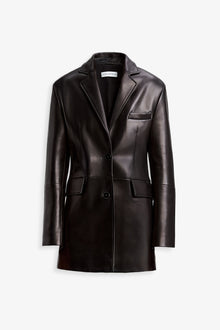 Cass | Tailored Leather Jacket | Espresso