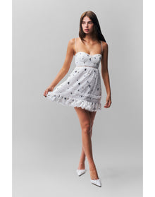 Cecilia Dress | Embroidered White