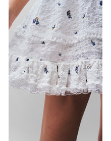 Cecilia Dress | Embroidered White