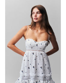 Cecilia Dress | Embroidered White