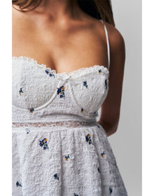 Cecilia Dress | Embroidered White